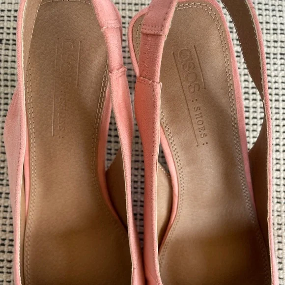 ASOS Sling back pumps pink blush size 6 - Picture 3 of 10